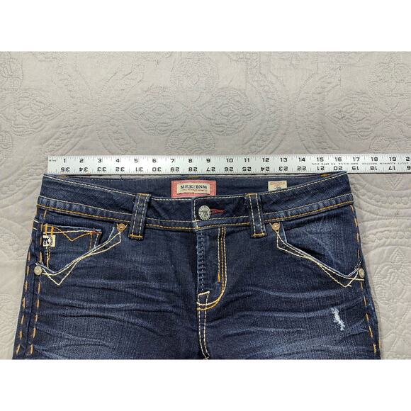 MEK Denim Jeans Capri Pants Womens‎ 32 x 23 Dark Wash New Mazatlan Embroidered - Picture 9 of 11